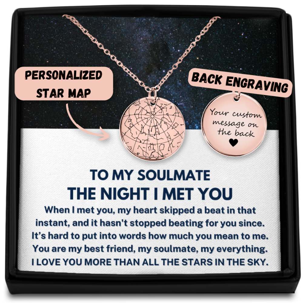 To My Soulmate Custom Star Map Necklace