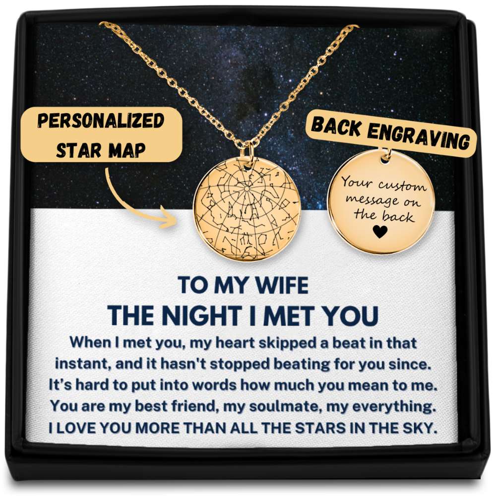 To My Wife Custom Star Map Necklace