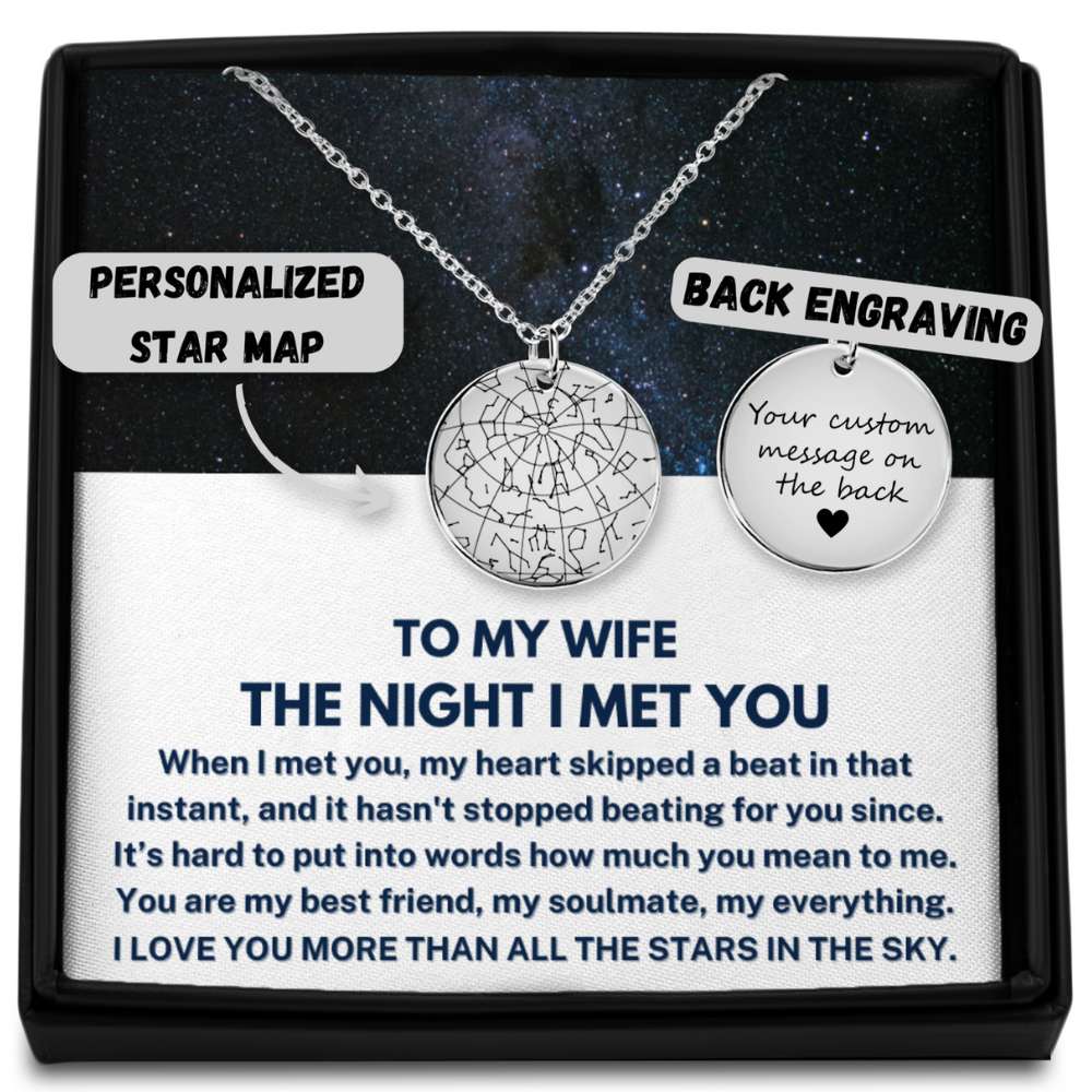 To My Wife Custom Star Map Necklace