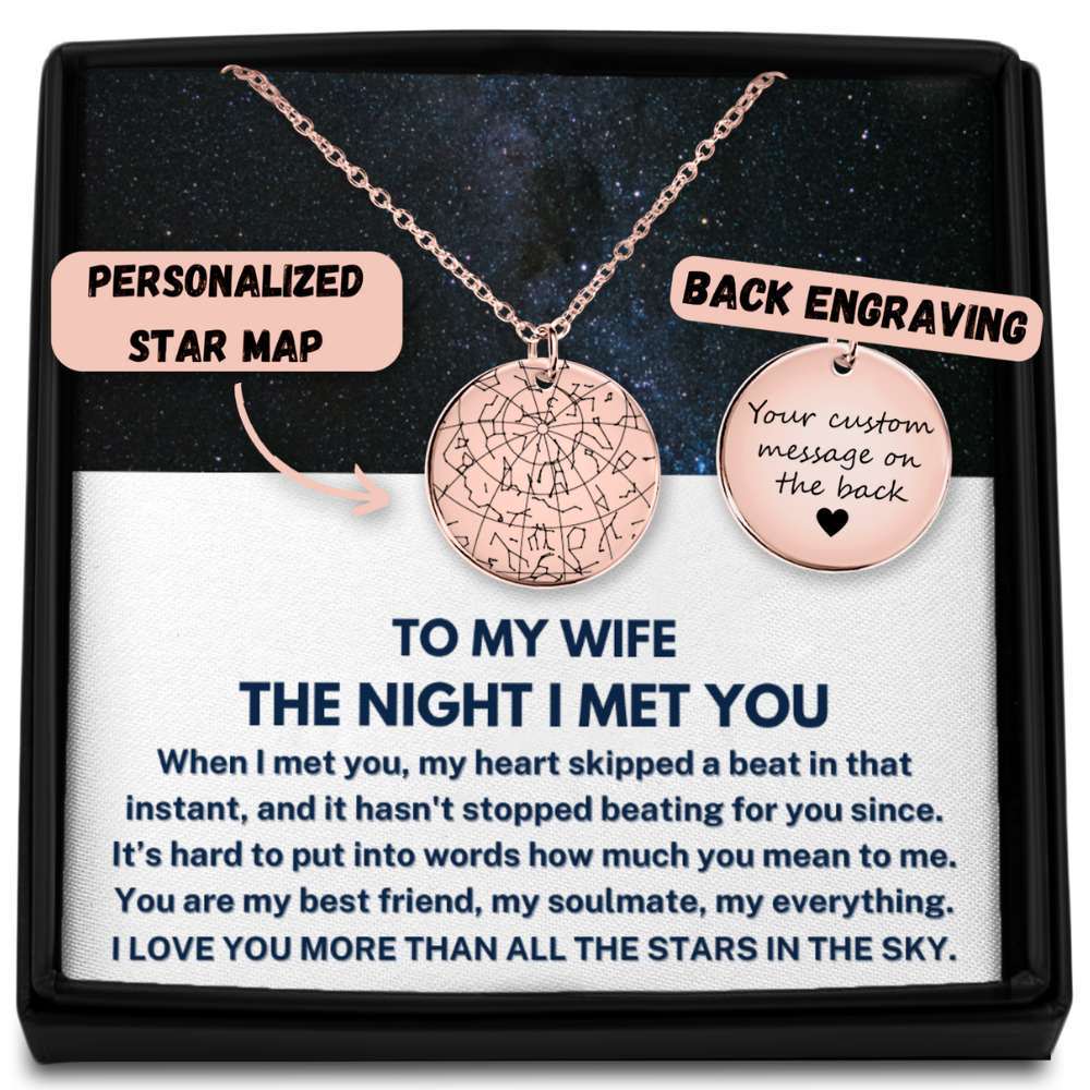 To My Wife Custom Star Map Necklace