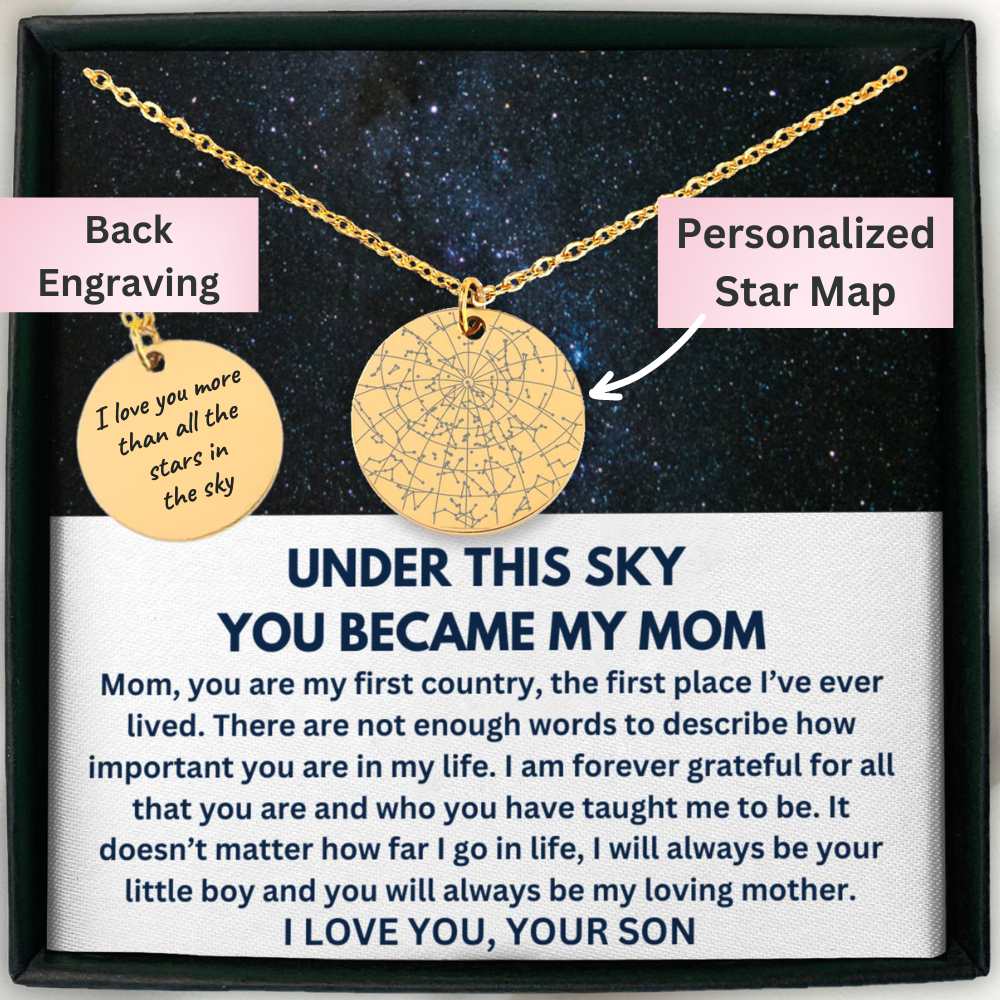 To My Mom Custom Star Map Necklace