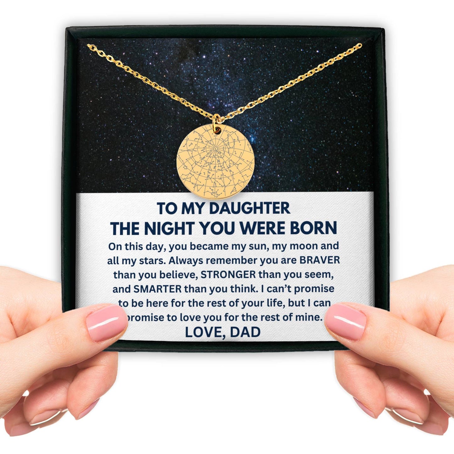 To My Daughter Custom Star Map Necklace